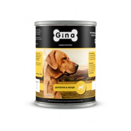 Gina Цыплёнок и Овощи-Полнорационный консервированный корм для собак
